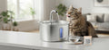 Fuente de Agua Automática de Acero Inoxidable para Gatos - Silenciosa y con Ventana de Nivel